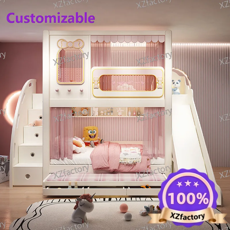 Factory Direct 2026 Top Rated Children's Bed Bunk Up and Down Double Layer Two-storey High and Low Tree House