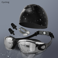 High-definition Waterproof Anti-Fog Silicone Swimming Goggles Adult Swimming Goggles Swimming Cap Earplugs Eyewear