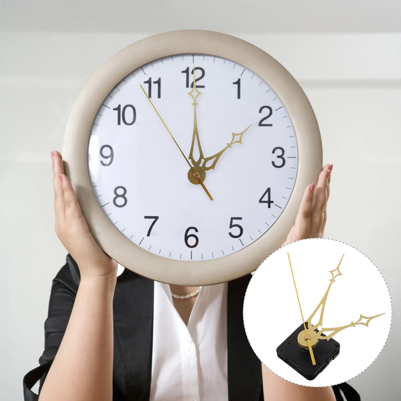 40CM Silent Acrylic Clock Movement Golden Second Hand Kit Wall Clock Mechanism Replacement Operated Shaft Motor