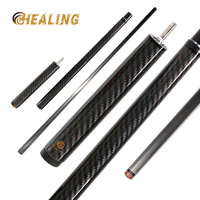 3-PC Carbon Fiber Jump Cues 13.8mm Bakelite Tip Black Technology Low Deflection Billiard Stick 1247mm/48in,13oz Pool Game Cue