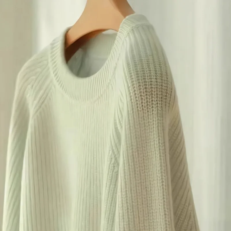 

Sweater Women's Autumn Winter High-end French Style Warm Soft Waxy Green Knitted Top