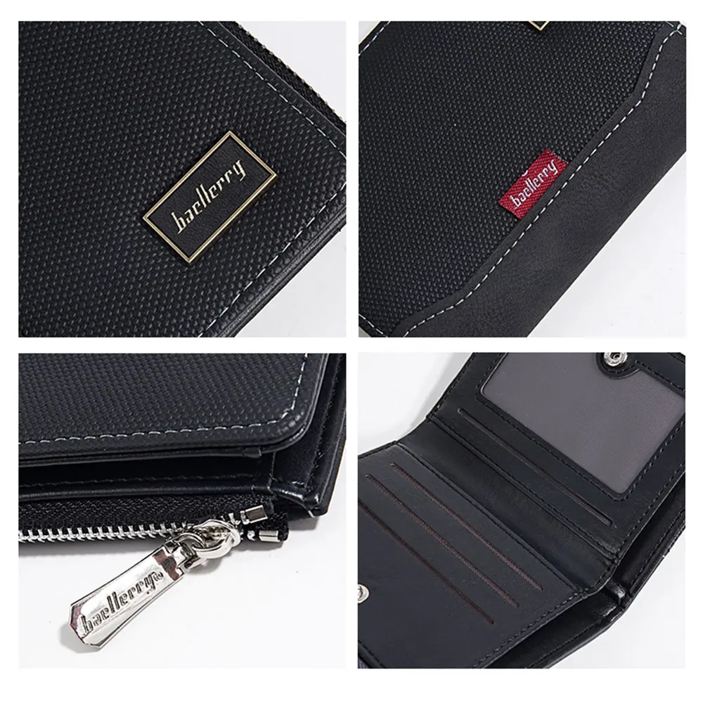Новые RFID-мужские кошельки на молнии, зажимы для кредитных карт, винтажный мужской кошелек для монет, высококачественный держатель для фотографий, сумки для карт, мужской кошелек с пряжкой