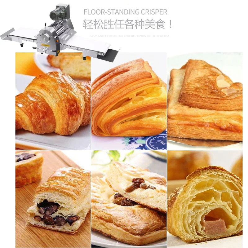 380mm 520mm Croissant Machine Dough Sheeter Automatic Table Top Dough Sheeter Roller Electric