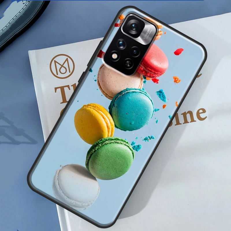 Macarons Cake Dessert Cute Case For Redmi 10 10A 10C 9 9A 9T 9C 12C For Redmi Note 12 11 Pro 10 Pro 8 9 Pro 10S 11S Cover