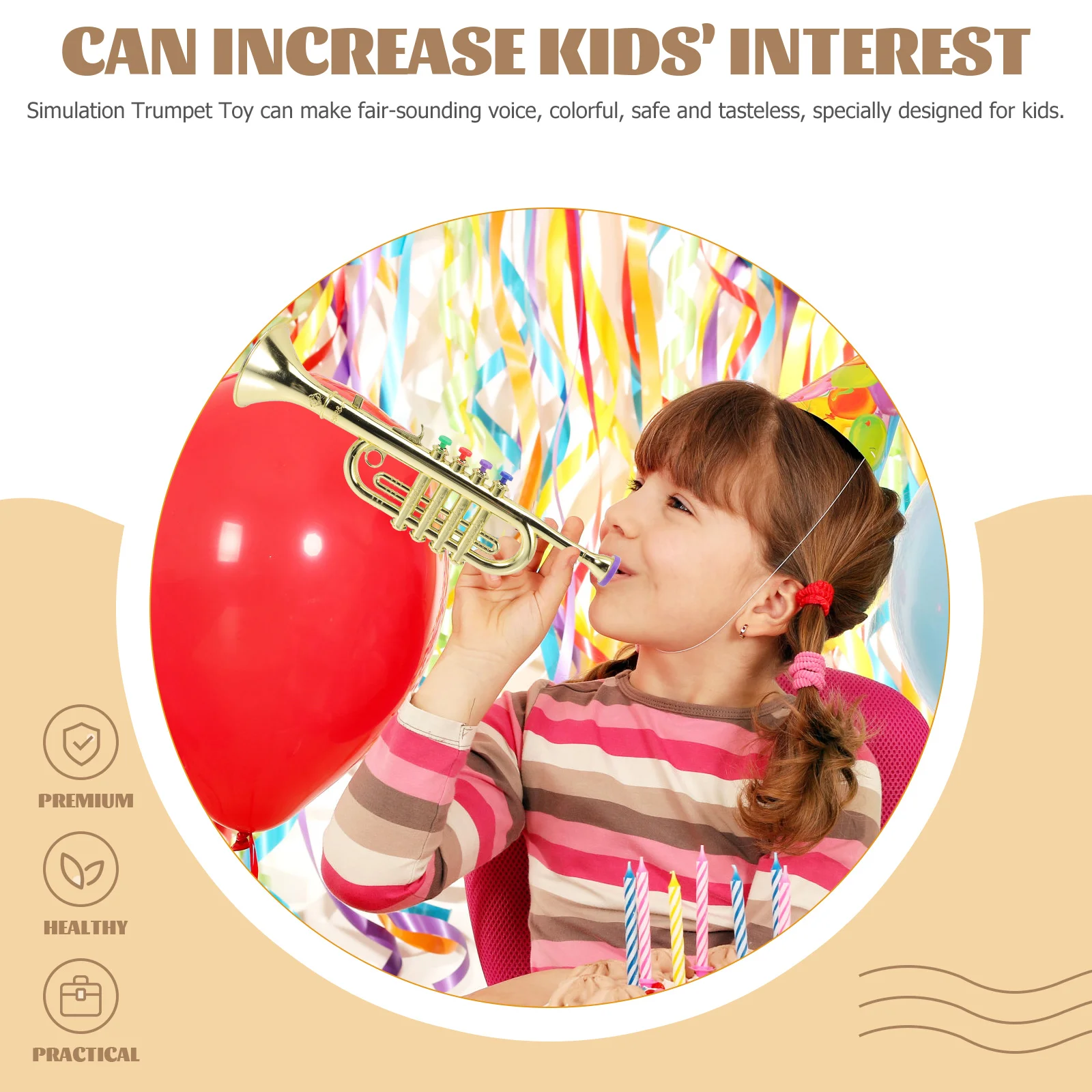 Saxofón de juguete, instrumentos musicales para adultos, rompecabezas, Abs dorado, trompeta realista para niños