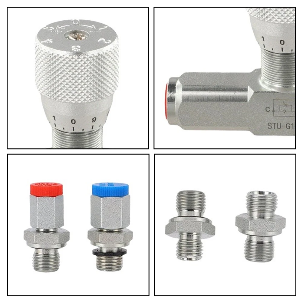 STU G1/4 One Way Hydraulic Flow Control Valve Adjustable Throttle Valve for Air Oil Fuel and Hydraulic Fluid Systems
