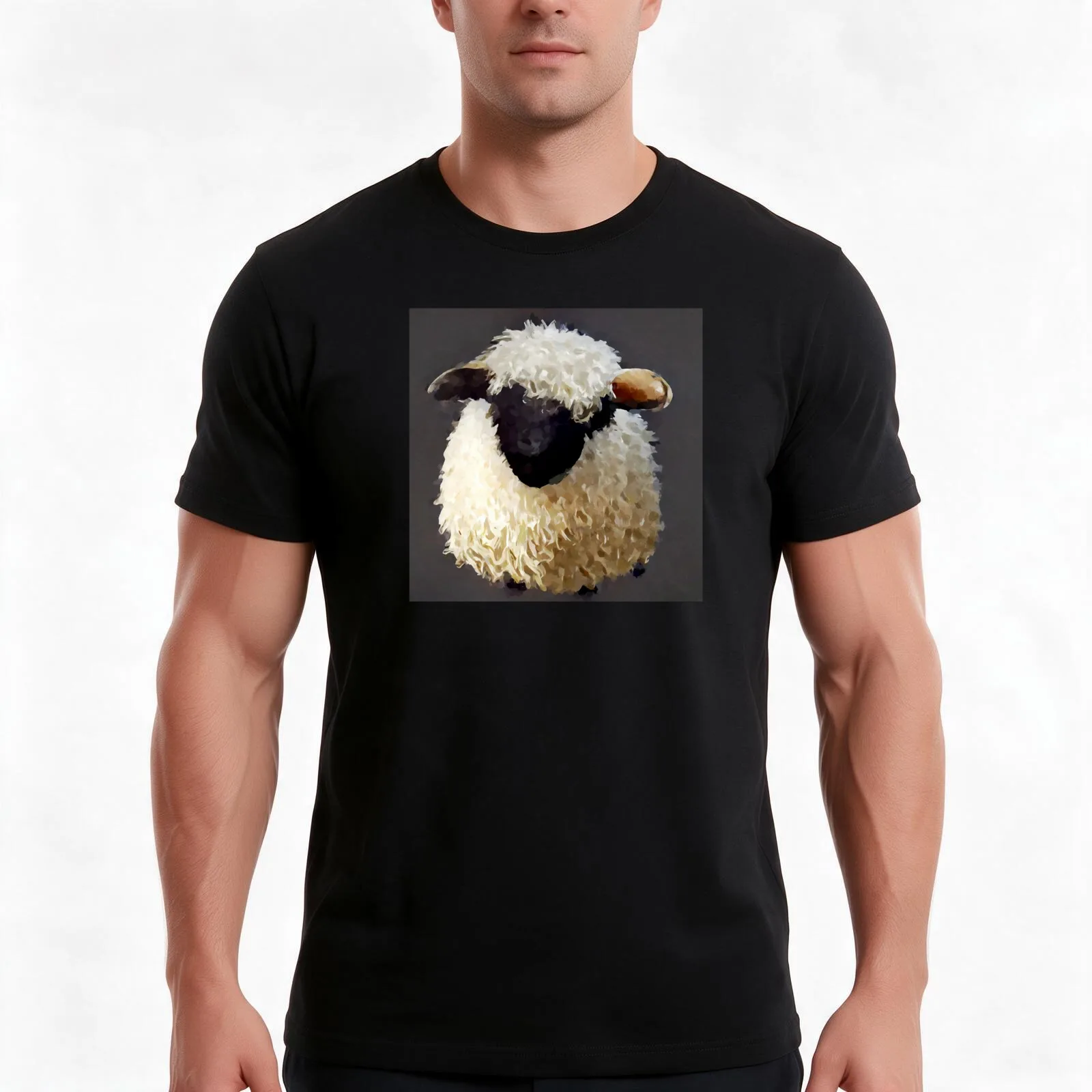 Valais Blacknose Sheep 3 T-Shirt, Summer Casual Cotton Tee, Oversized Streetwear Tops, Vintage Graphic Print, Unisex Men Women
