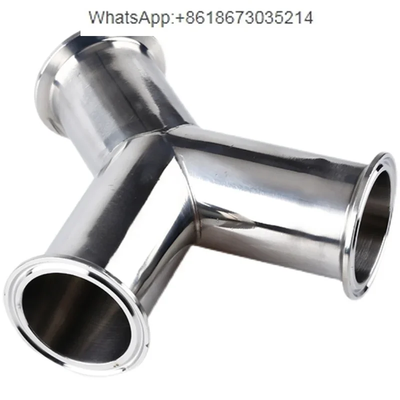 

304 stainless steel sanitary grade quick loading Y-type tee clamp quick connection inner and outer mirror polishing
