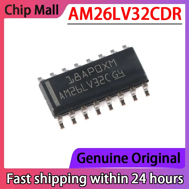 1PCS Original Genuine SMD AM26LV32CDR SOIC-16 Quad Differential Line Receiver Chip