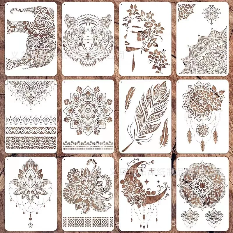 A4 29 * 21cm DIY Stencils Wall Painting Scrapbook Coloring Embossing Album Decorative Paper Card Template mandala stencil