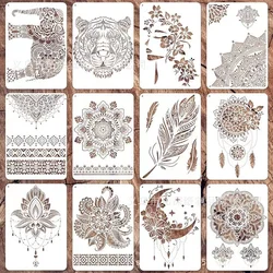 Pochoirs A4 29x21cm pour peinture murale, scrapbooking, coloriage, gaufrage, album décoratif, papier, modèle de carte, galets de mandala