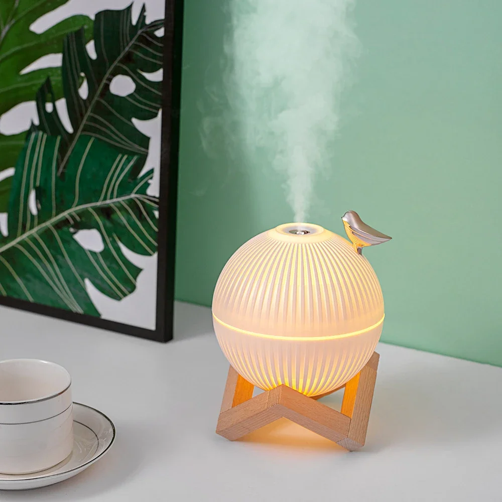 Humidificador de aire ultrasónico USB de 330ml para habitación de niños con lámpara LED cálida, minidifusor de Aroma, difusor Led con olor