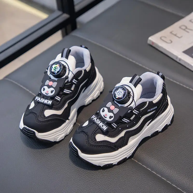 

Sanrio/Детская обувь Kuromi, весенне-осенние детские нескользящие кроссовки на мягкой подошве, модная легкая обувь для отдыха, новинка Kawaii