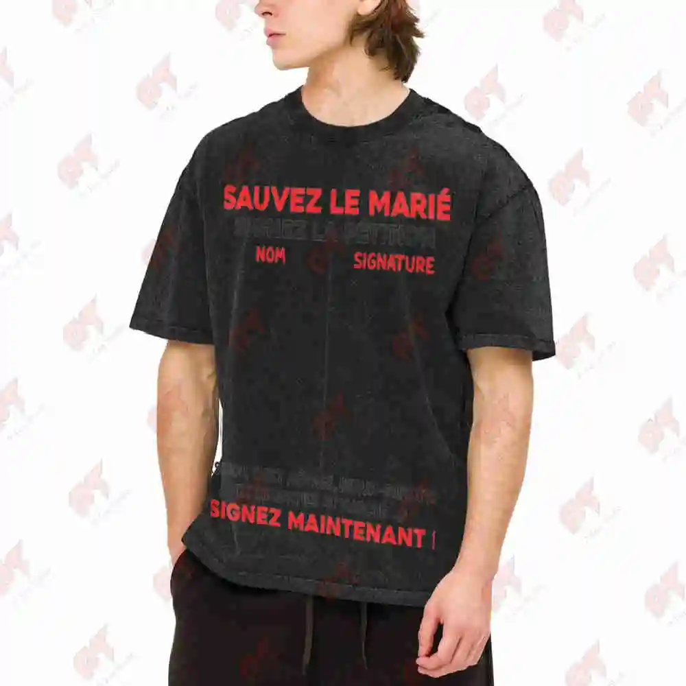 Save The Groom Bachelor Party Vintage Washed Tee Pure Cotton T-Shirt