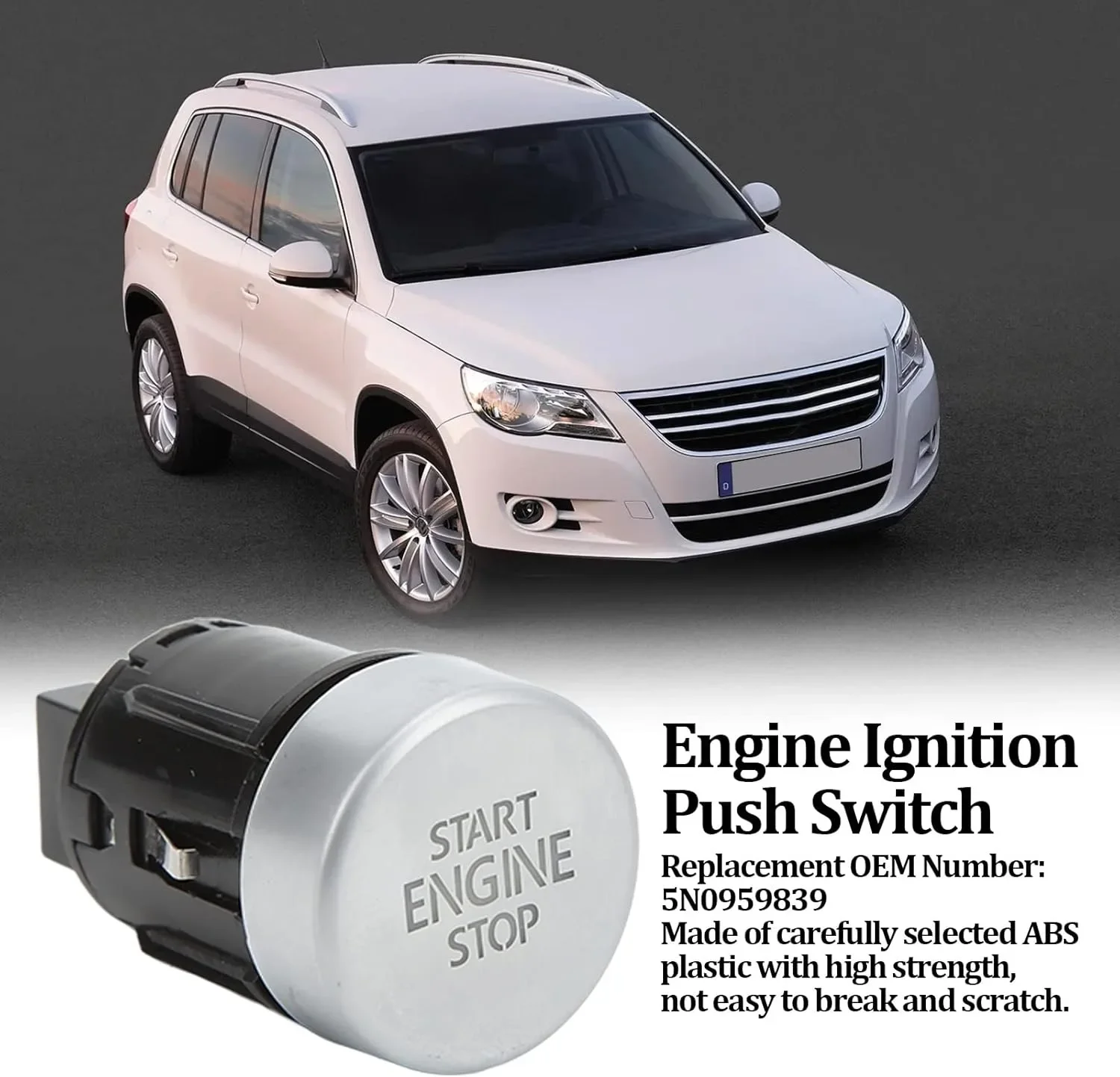 

Кнопка запуска двигателя, 5N095989, подходит для V0lkswagen Tiguan 2008-2016, подходит для V0lkswagen Sharan 2011-2016,