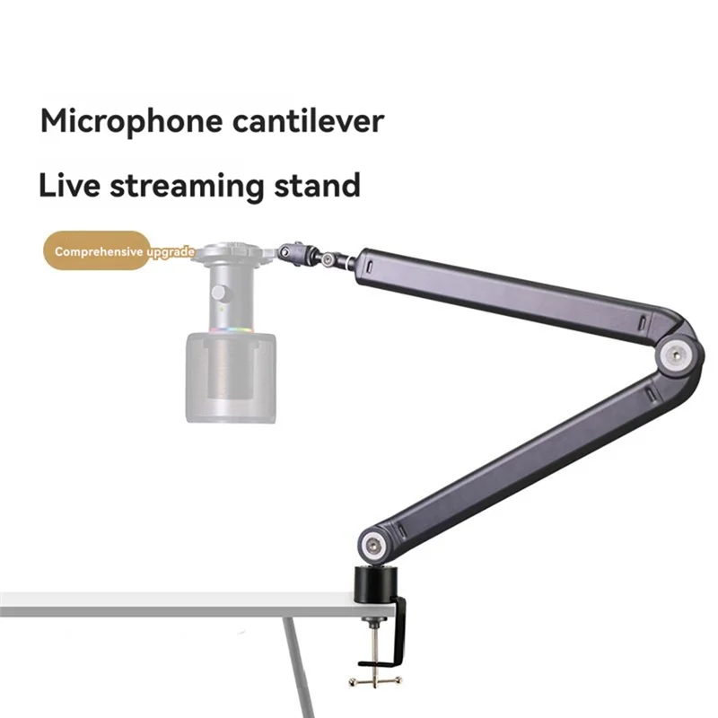 

B37B-Microphone Boom Arm,360°Rotatable Mic Stand,Microphone Holder With 3/8In 5/8In Adapters,Microphone Arm With Accessories