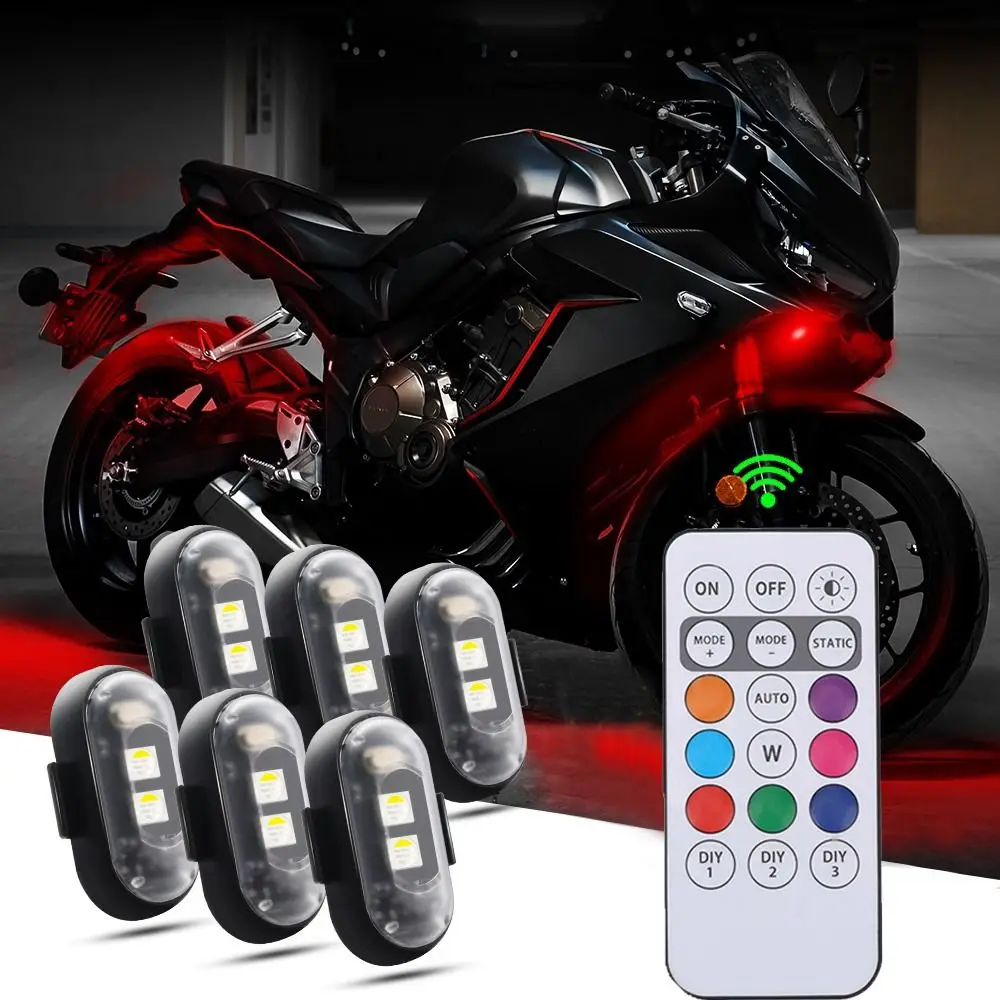 

1pcs Mini Car Strobe Light 8 Colors Remote Control LED Signal Light Turn Signal Waterproof Indicator Light