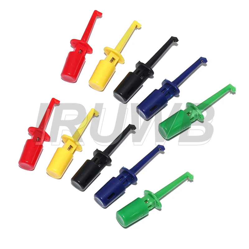 10Pcs Mini Single Test Hook Clip Test Probe For Electronic Testing IC Grabber Small Size Round Crocodile Clip Hook Test Clip