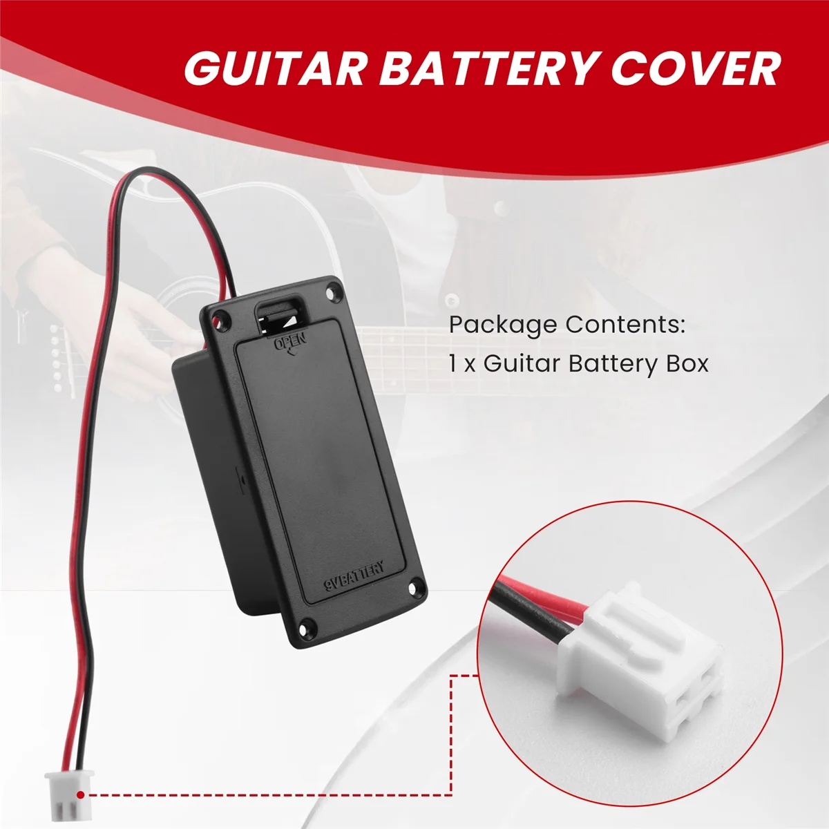 BVBV 9 فولت شقة جبل الغيتار نشط لاقط غطاء البطارية عقد صندوق حافظة بطاريات لملحقات الغيتار الكهربائي باس
