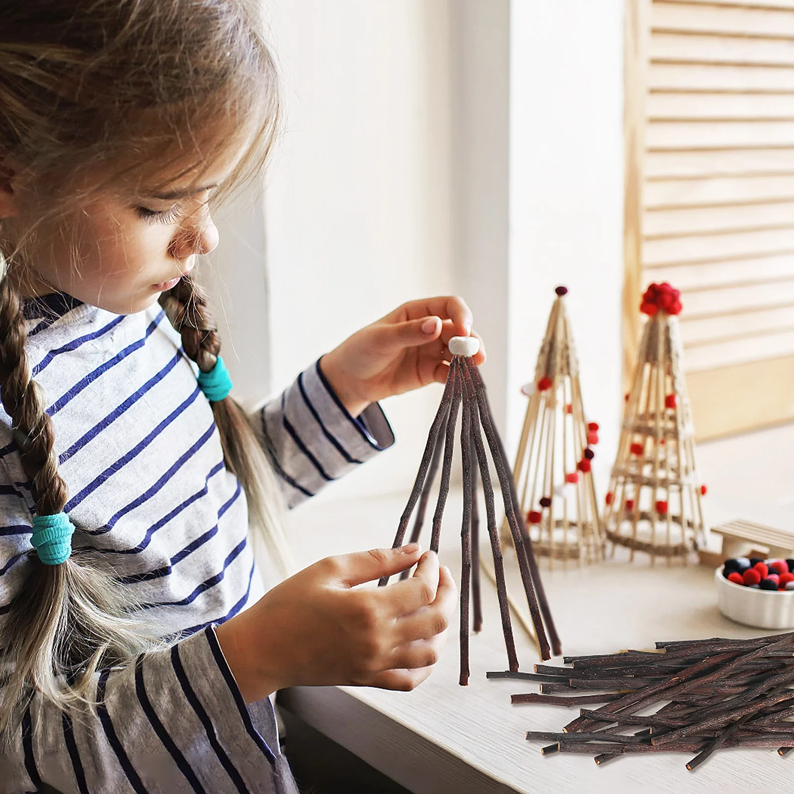 50 ชิ้น Stick หัตถกรรมกาแฟผัด Sticks Log สาขาสําหรับไม้ Crafting Rustic Home Decors