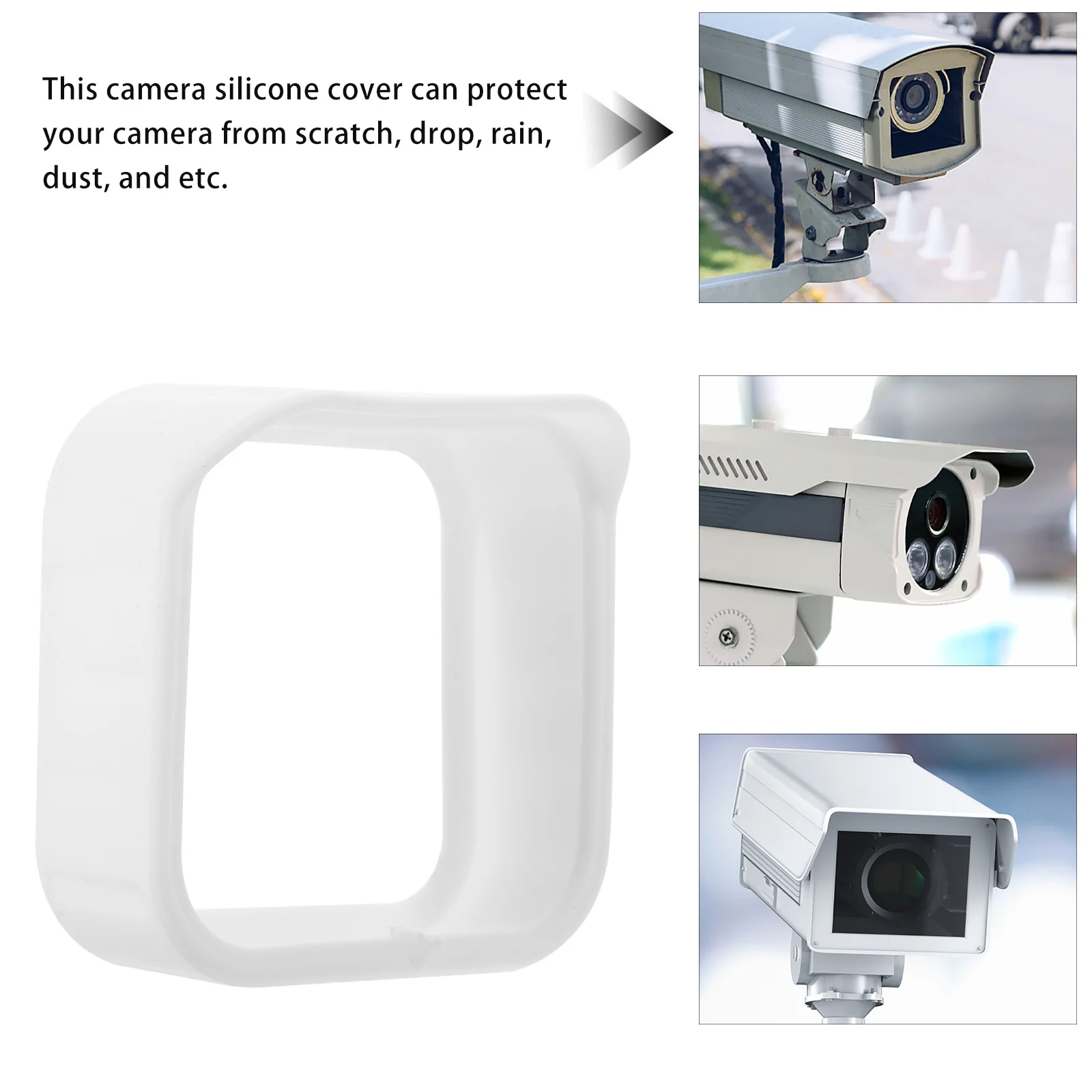 

4pcs Silicone Camera Cover Waterproof Outdoor Security Camera Protector Dustproof Sun For Surveillance Home Monitor