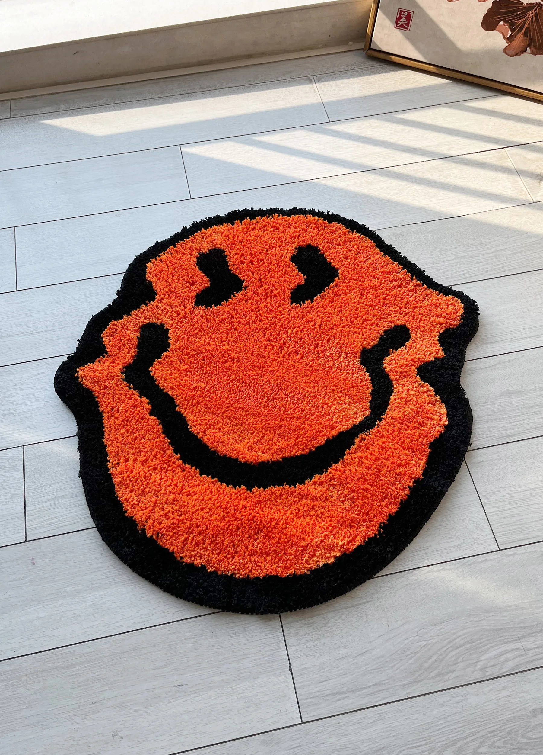 VIKAMA Funky Happy Smiley Fußmatte, rutschfester, waschbarer Eingangsteppich mit Cartoon-Print, waschbare Bodenmatte im Streetwear-Stil für Zuhause – Detail 6