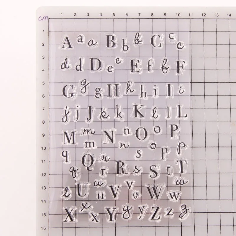2pcs Letter Alphabet Transparent Silicone Clear Rubber Stamp Sheet Cling Scrapbooking DIY