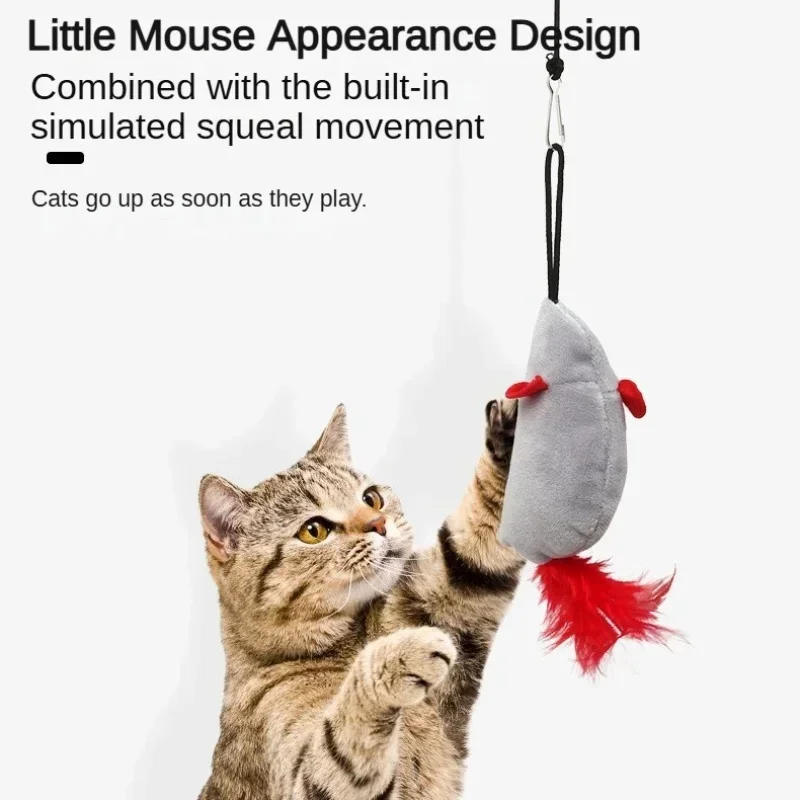 Hanging Vocal Mouse Improved Traditional Ringtone Bionic Mouse Sound Physical Sound No Charging Plush Cat Toy Pet Products