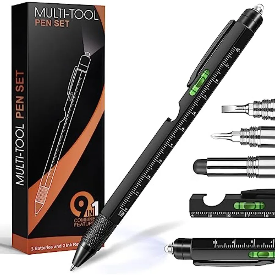 

Stocking Stuffers for Men Dad Husband Him Adult, Gifts for Men, 9 in 1 Multitool Pen, Cool Tools Gadgets Birthday Christmas Fat
