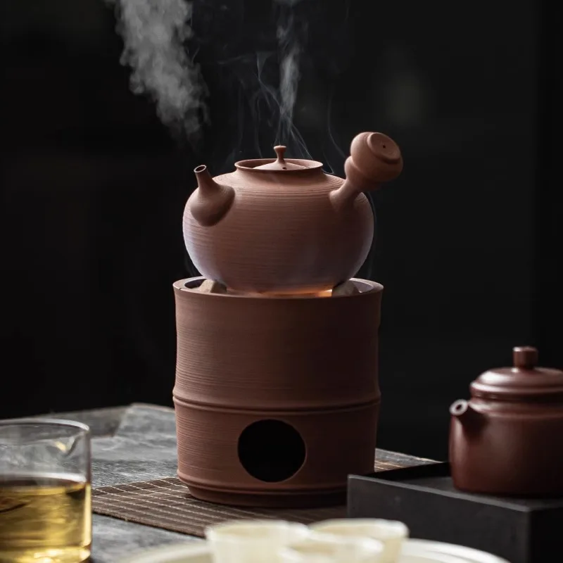 Red Mud Tea Boiling Charcoal Stove Tea Stove Stove Hand Pulled Sandiao Pot Japanese Side Handle Pot Filter Teapot