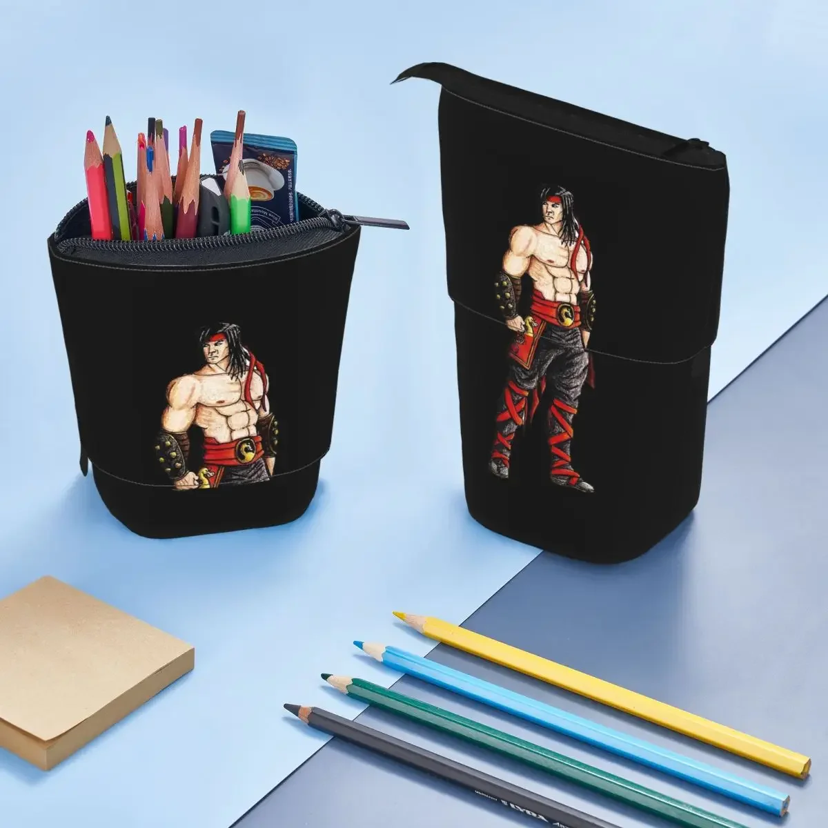 Estojo de lápis reversível Mortal Kombat One para crianças, caixa de canetas escolar, bolsa de lápis, material de papelaria, bolsa porta-canetas