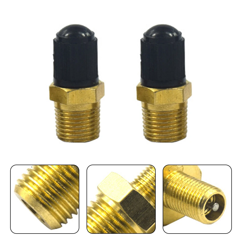 2pcs Car Tire Valve Core Motorcycle Tubeless Tire Screw Valve Tire Pressure Monitoring Tire 1/8 NPT Copper Valve