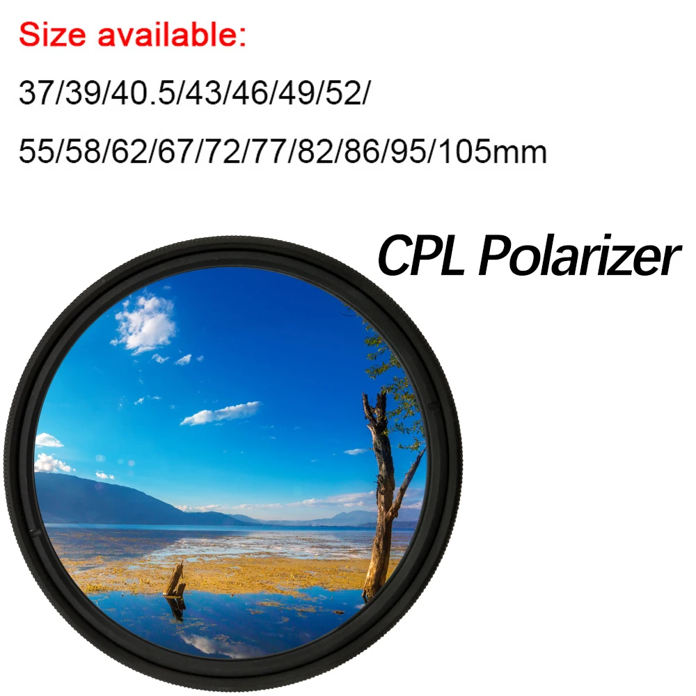 Circular Polarizing CPL Filter 37 39 40.5 43 46 49 52 55 58 62 67 72 77 82mm For Nikon Canon Sony Fujifim Olympus Camera Lens