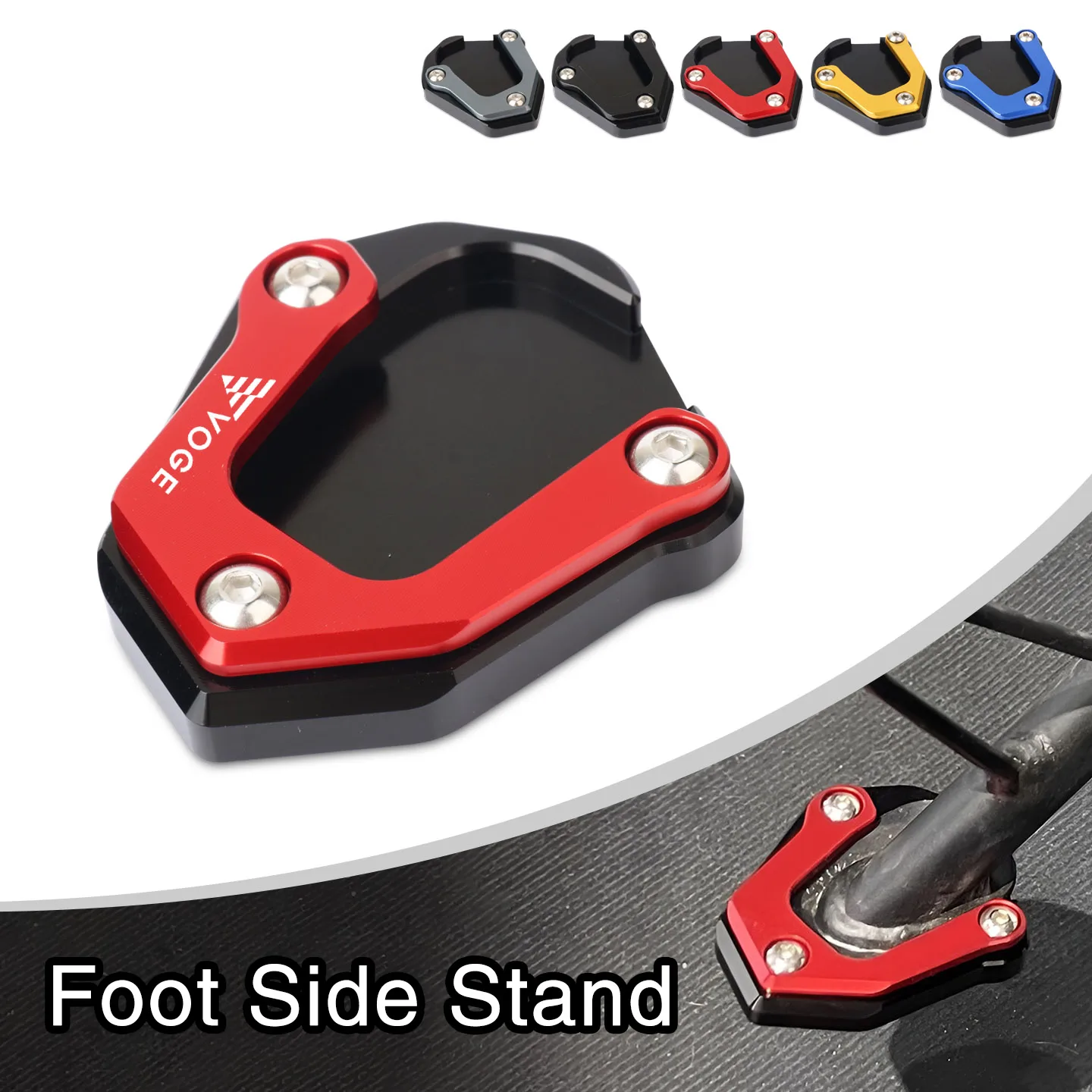 

Motorcycle Kickstand Side Stand Enlarger Extension Plate Pad Fit For Loncin VOGE 300 RALLY 300 GY 300RALLY 300GY 2023 2024 2025
