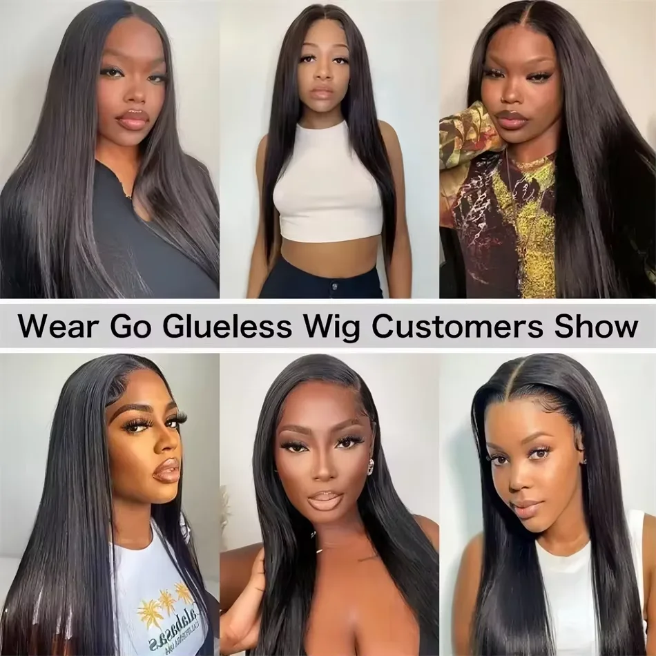 4x4 5x5 HD Lace Frontal Glueless Wig Human Hair 30 40 Inch Straight Human Hair Wig Pre Plucked Straight HD Lace Frontal Wig 13x6 image 5