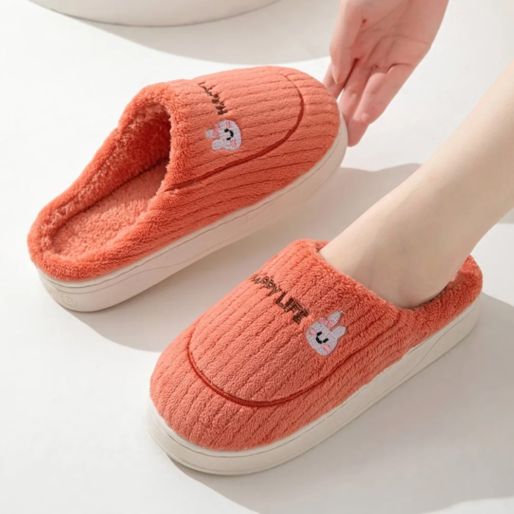 

Soft Toe Wrap Cotton Slippers Fashion Winter Flat Shoes Indoor Home Thickened Bottom Cotton Shoes for Women