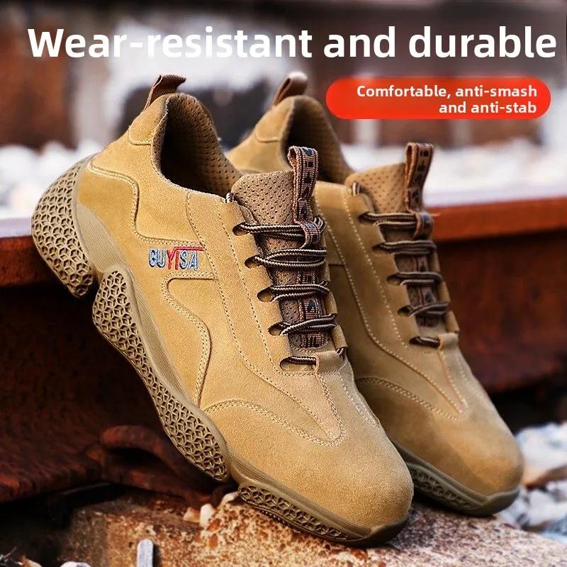 أحذية الصلب تو رجل سلامة الدورية زر الرجال أحذية رياضية مكافحة سحق المضادة للثقب أحذية أمان خفيفة الوزن تنفس الصلب تو
