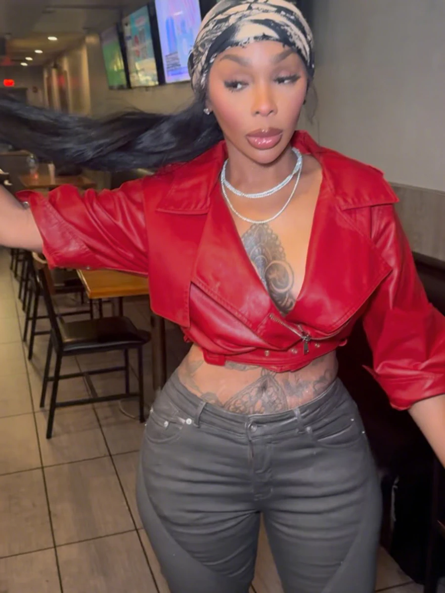 غريب سنور حار فتاة الآسيوية الوجه طوق السائق Sle ort Jaet المرأة Faionable بارد الساخن المظهر البوليستر معطف بولي يوريثان