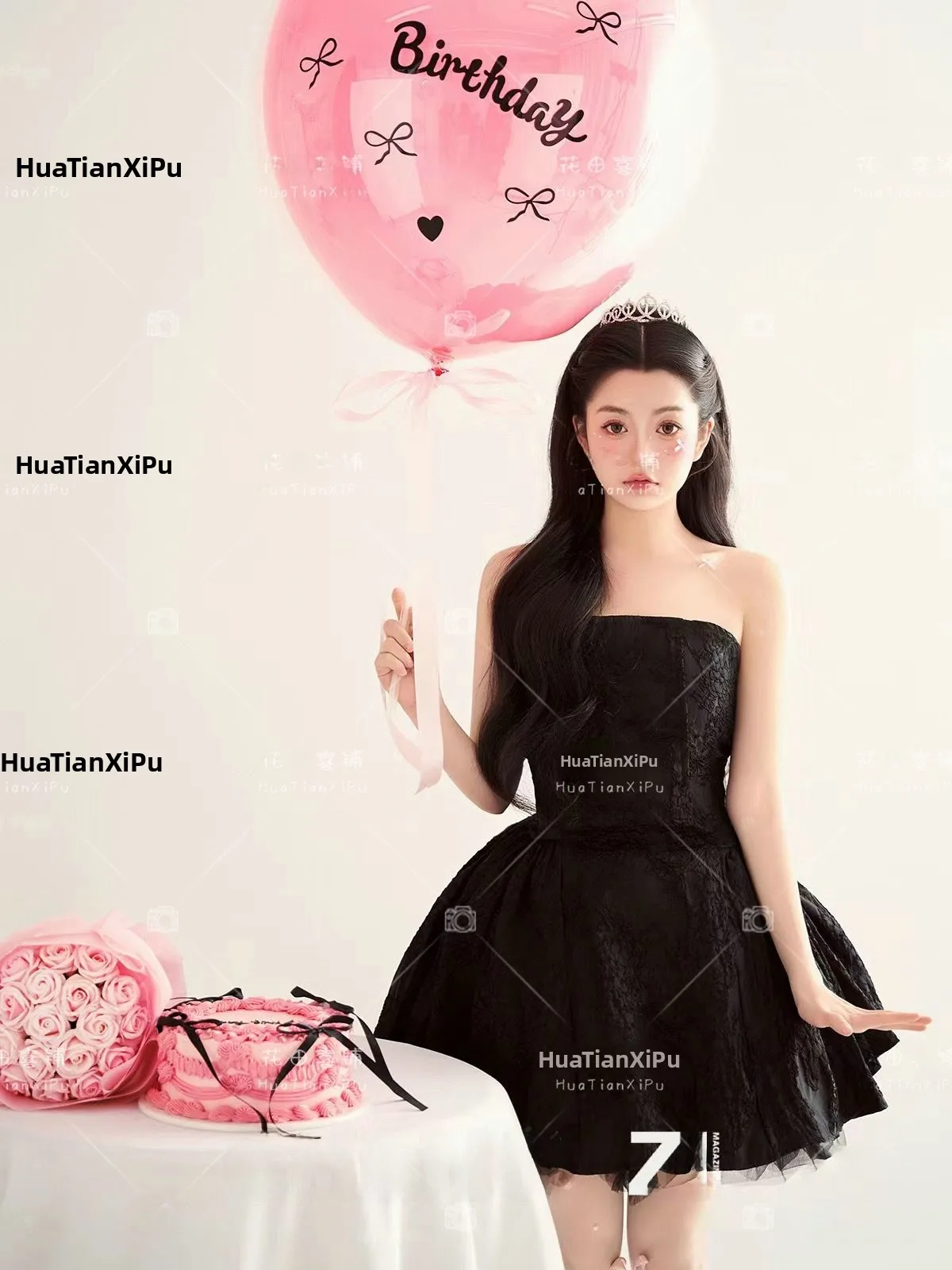 

Black Atmosphere Birthday Girl Photography Korean Style Princess Artistic Individual Portrait Clothing New Arrival 2024 Summer