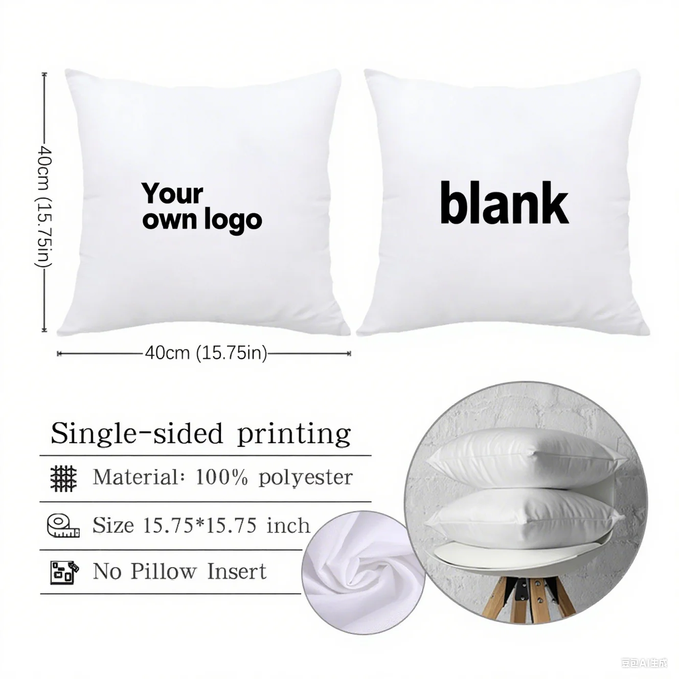 40/50cm Custom Your Logo Pillow Case Square Cushion Cover DIY Customized Throw Pillow Home Decorative Wedding Baby Family Print