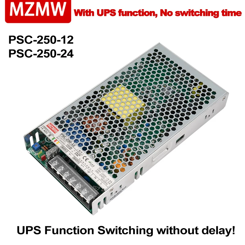 250W UPS Function Charger Switching Power Supply 12V 24V AC DC 13.8V 14.5A 27.6V 6.5A Uninterruptible SMPS PSC-250-12 PSC-250-24