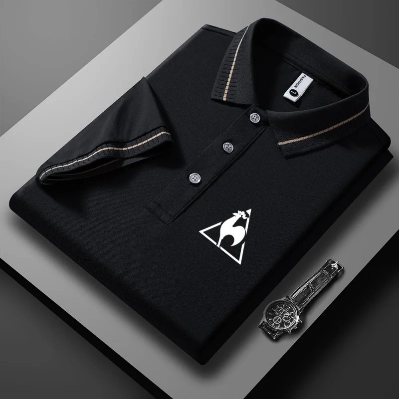 Polo de Hombre 2026 con Estampado de Gallo, Tela Piqué de Alta Calidad, Manga Corta, Estilo Casual y de Negocios