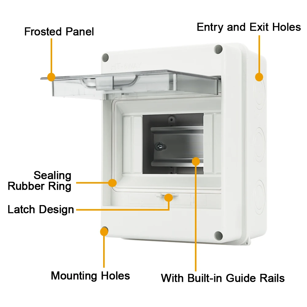 HT 2/5/8/12/15/18/24 WAY Series Junction Box PC Plastic Outdoor Electrical IP65 Waterproof Dustproof Distribution Switch Box