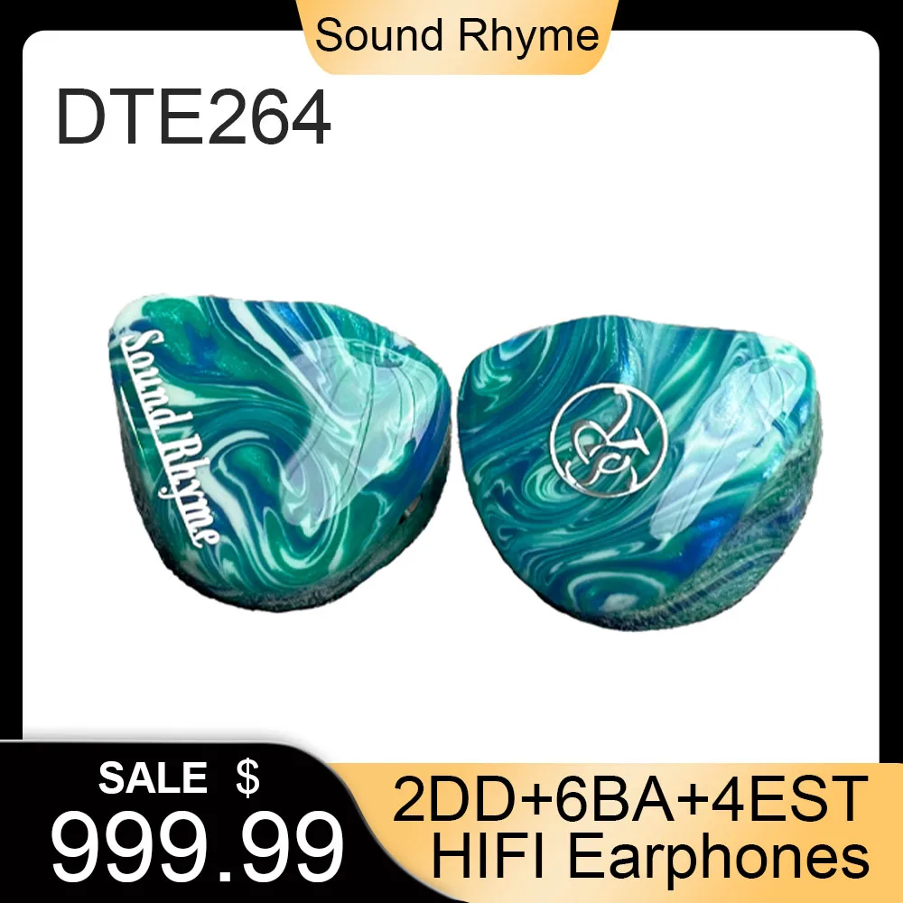 Sound Rhyme DTE264 2DD+6BA+4EST Knowles Balanced Armature New HiFi In-Ear Earphones Liquid Silicone Film Dynamic Driver Earphone