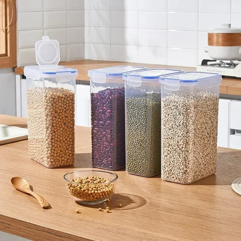 

Food Storage Containers with Lids Stackable Treat Box Containers for Kitchen Pantry Organization Containers for Rice Dispenser