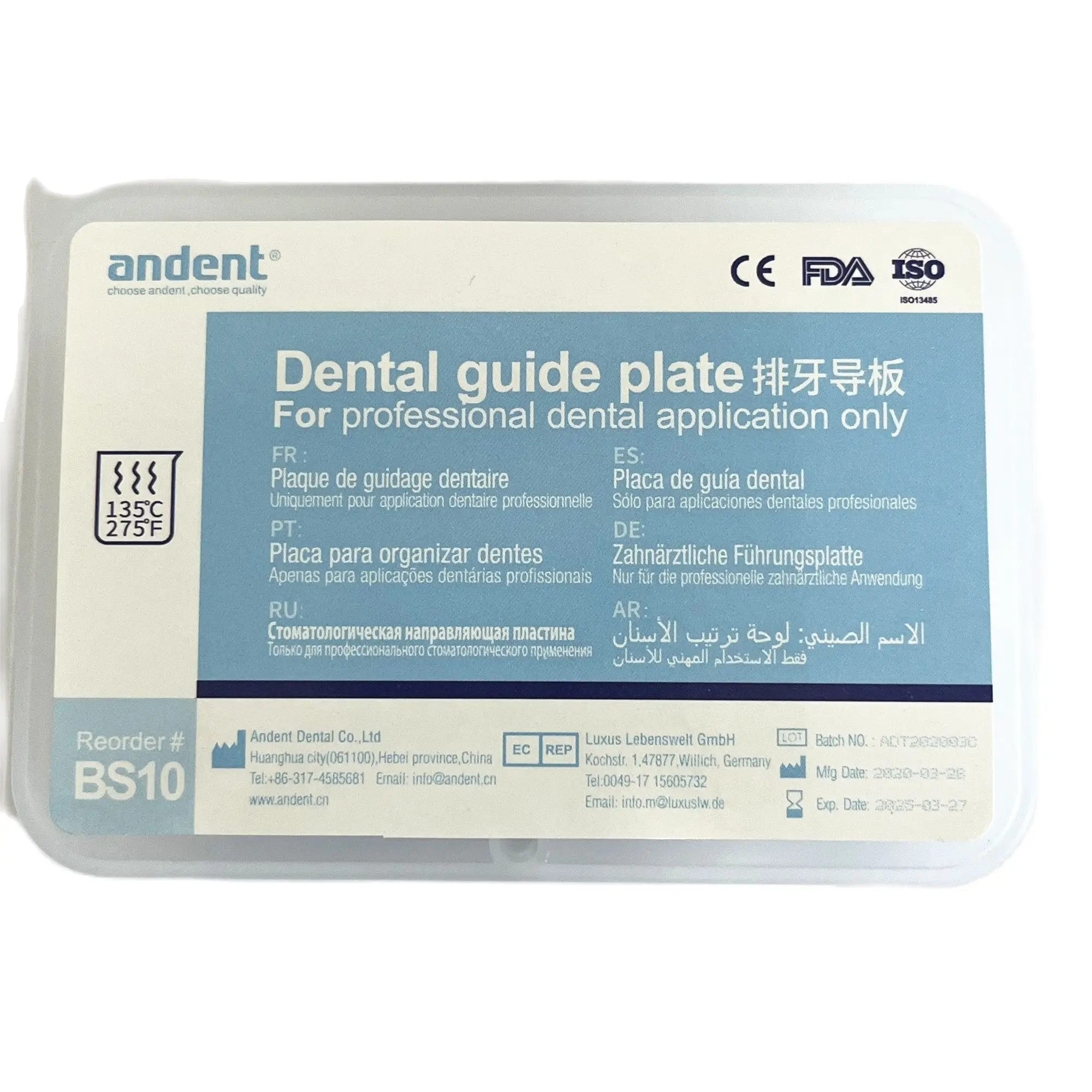 Dental Plastic Guide Template Plate For Complete Denture False Teeth Arrange