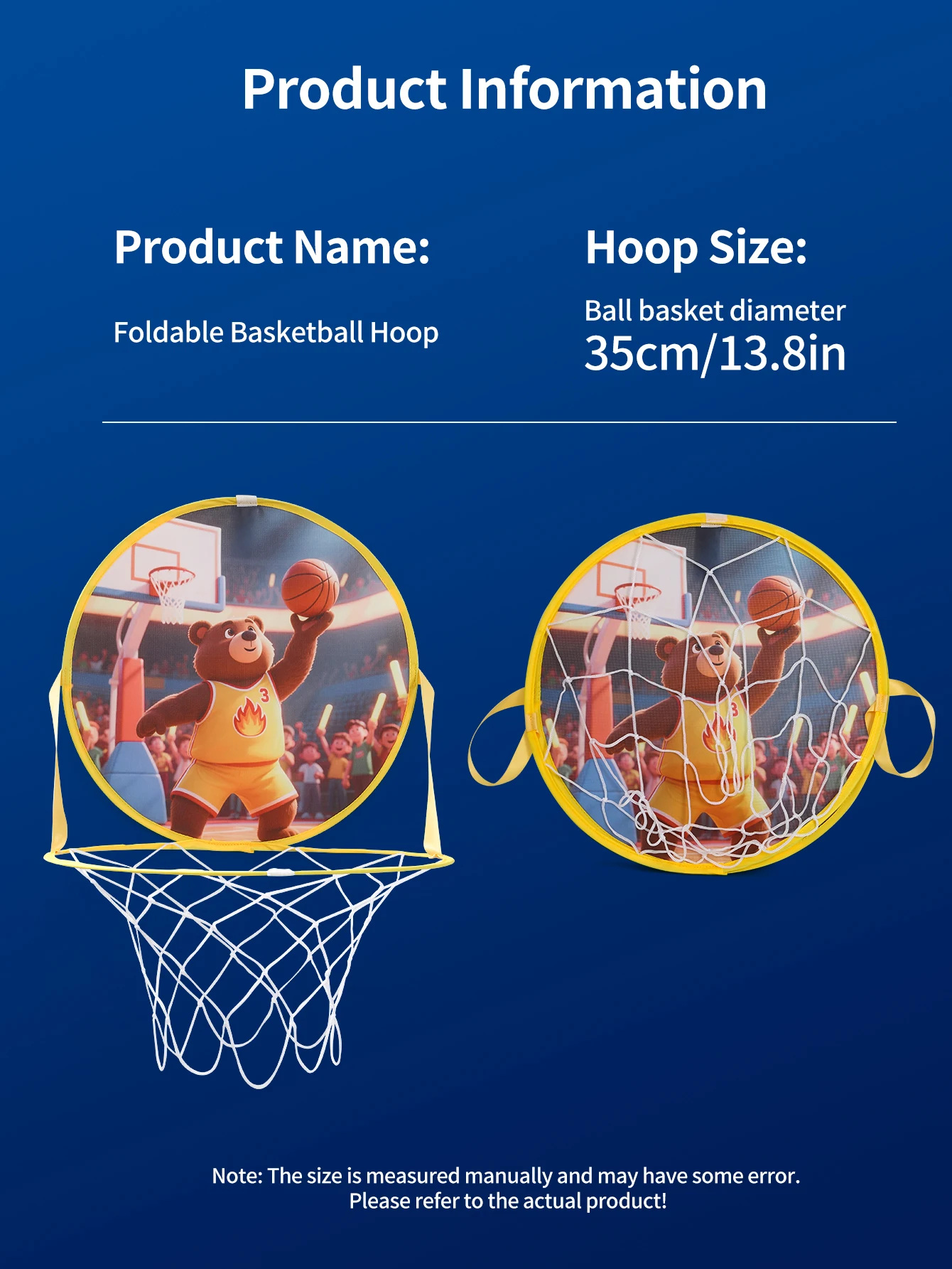 Foldable Basketball Hoop Bear  - Kids Outdoor Play Yard ulasan dan harga