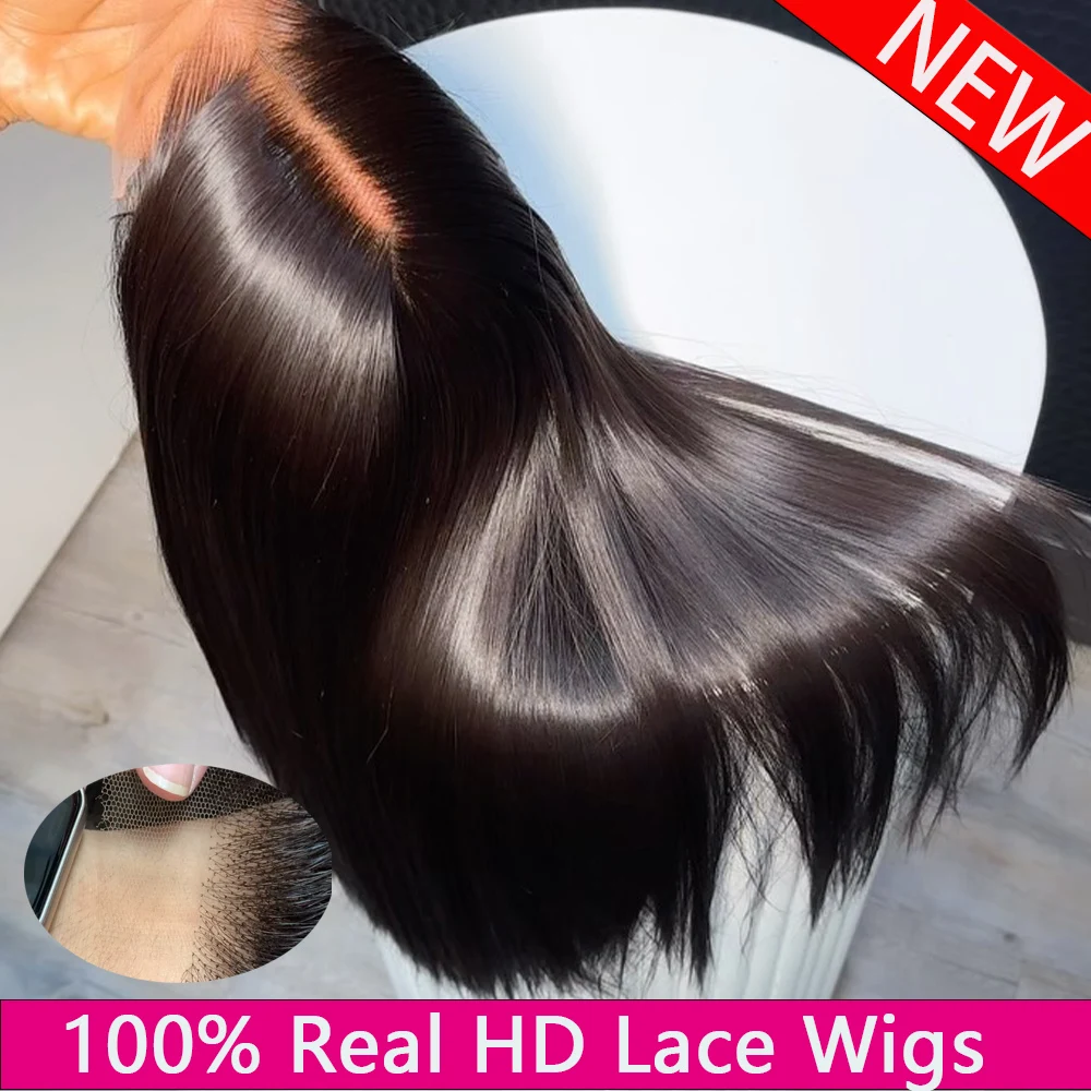 Silky Straight 100% Real HD Lace Front Wigs Skinlike HD Lace Human Hair 9x6/7x5/6x6/7x7 HD Lace Frontal Glueless Pre Plucked Wig