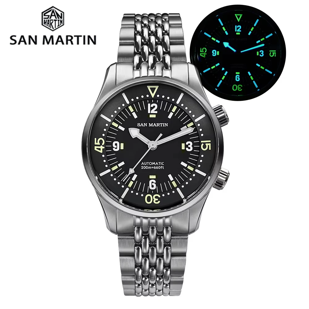 

San Martin 39mm Leyenda Diver Watch NH35 Automatic Mechanical Movement AR Sapphire Luminous Waterproof 200m Watches SN0141W