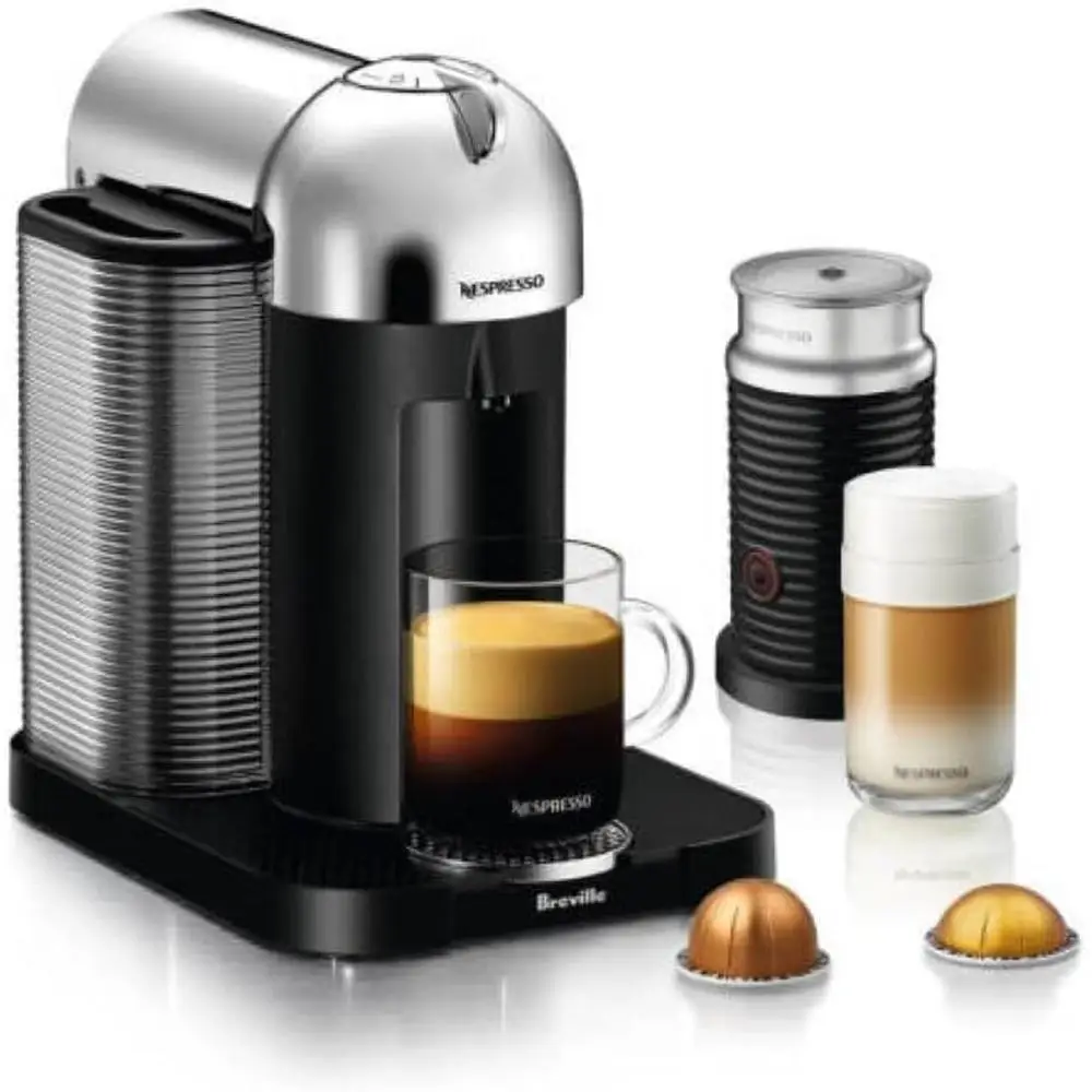 Versatile Coffee Maker with Aeroccino Frother Brew Hot Iced Espresso 4 Cup Sizes Automatic Shutdown Energy Efficient 25 Sec Heat